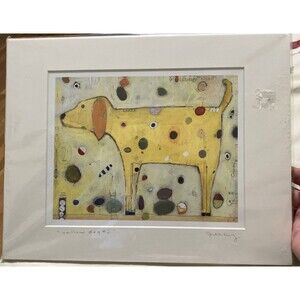 Jill Mayberg Signed Art Print Yellow Dog #2